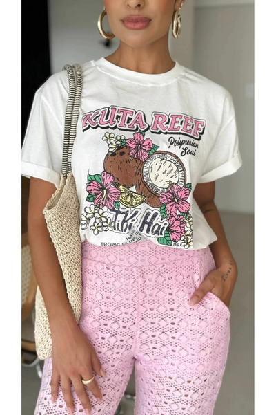 Jose Clothing تي شيرت بأكمام قصيرة من القطن العضوي باللون الأبيض من سلسلة Bla...