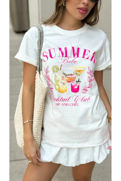 Jose Clothing تي شيرت بأكمام قصيرة من القطن العضوي باللون الأبيض من سلسلة Bla...