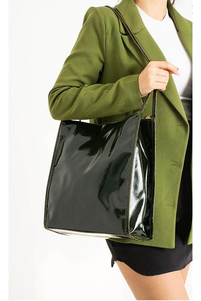 Bagson Green Patent Leather Vintage Women's Shoulder Bag