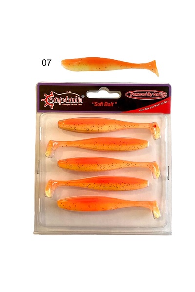CAPTAIN Shad Tail Soft 10cm 4.7gr Levrek Silikonu 5li Paket Suni Silikon Yem ...