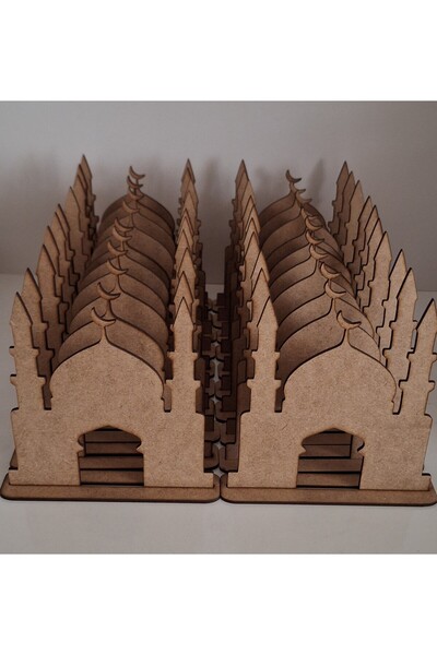 Ebrulisler 20 Adet Cami Maket Ahşap Boyama Dini Aktivite Okul Kurs Etkinlik Seti