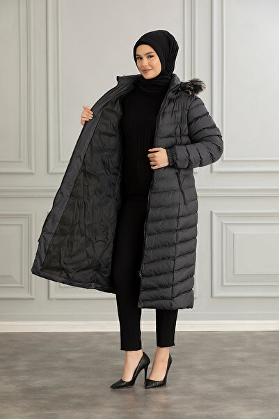 Space Fashion Women's Smoked Long Puffer Coat