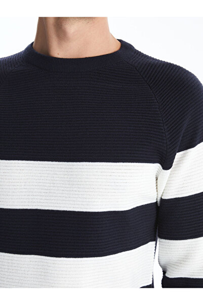 LC Waikiki Çizgili Bisiklet Yaka Triko Kazak LCW Vision