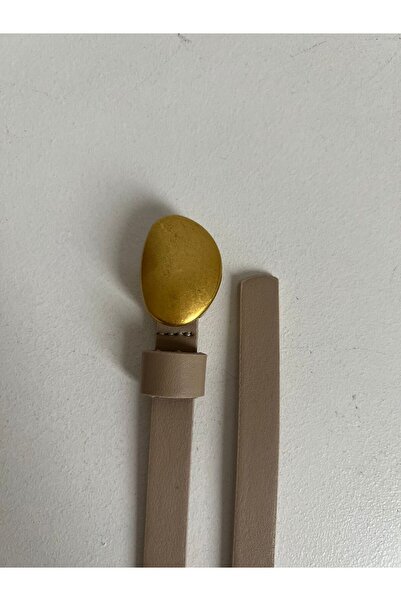 Eksibir Eskitme Gold Tokalı Ince Kadın Kemeri Pantolon Kemeri Elbise Kemeri