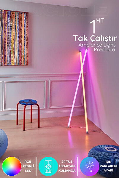 luciole Rgb Led Strip Tube Light Abajur Uzaktan Kumandalı Işık Lamba Ampül ay...