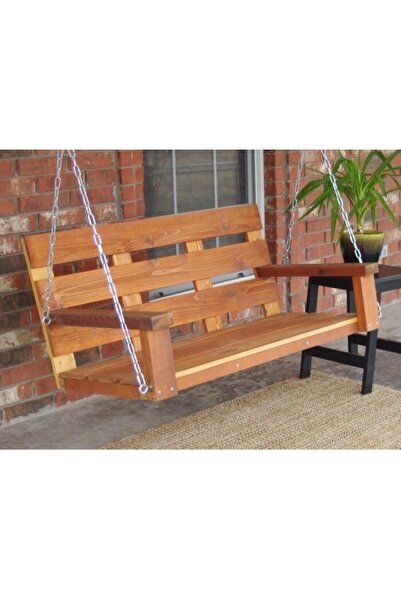 Lavande Balkon Teras Bahçe Ahşap Salıncak