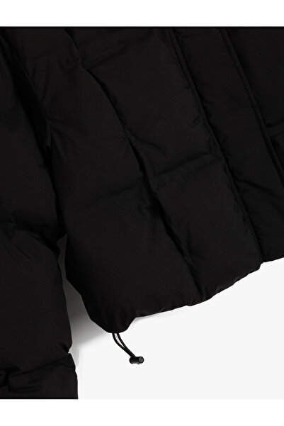 Koton Kurzer, aufblasbarer Mantel, Stehkragen, Reißverschlusstasche, bequeme Passform