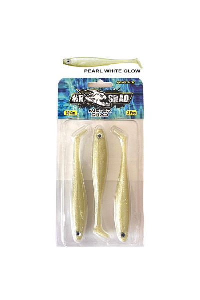 RYUJI Mister Shad 10cm 7gr Silikon Yapay Yem (3ADET) Pearl White Glow