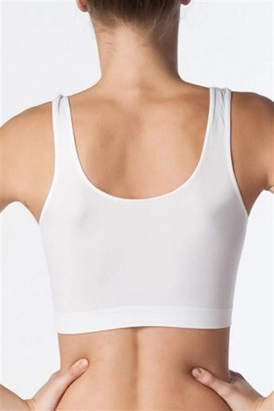 NBB 2410 - 4 Pcs Women's White Thick Strap Half Bustier |   Advantage Pack