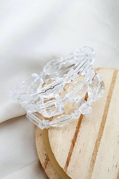 PETEK AKSESUAR Transparent Crystal Design Wrapped Bracelet