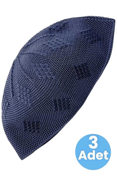 Uniquetrenders 3-частична плетена плетена шапка с шарена черепна шапка, качествена молитвена шапка