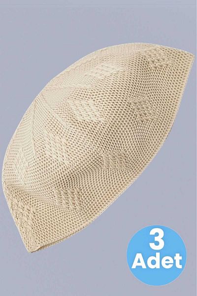 Trenderrs 3 τεμάχια υφαντό πλεκτό μοτίβο Skullcap καλής ποιότητας Προσευχή Skullcap