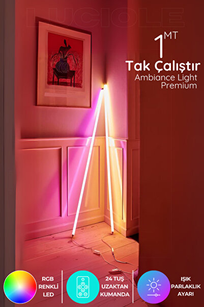 luciole Rgb Led Strip Tube Light  Abajur Uzaktan Kumandalı Işık Lamba Ampül a...