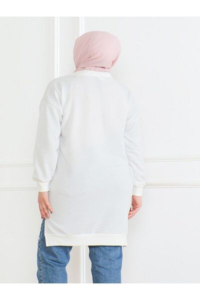 etto park Heart Embroidered White Tunic