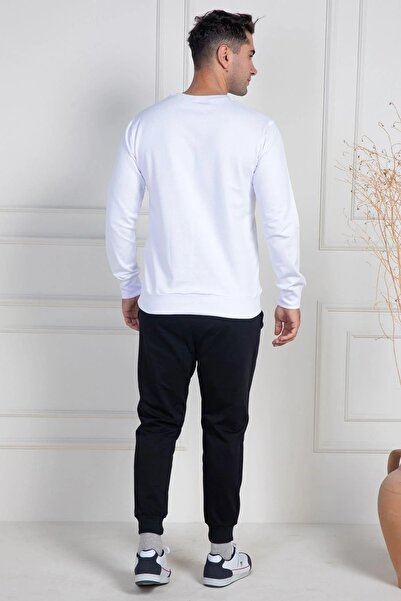 by İGP Бавовняний двоколірний в'язаний спортивний комплект піжами для чоловіків