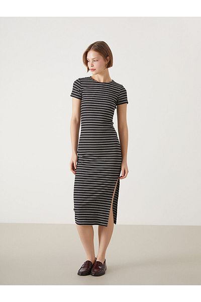 LC Waikiki Striped Crew Neck Women's Dress - Xside