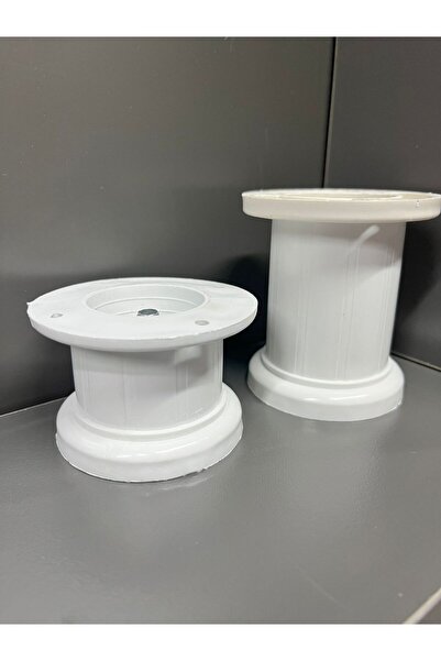 Taşkın Aksesuar Ρυθμιζόμενο πόδι από σκληρό πλαστικό 8 εκ. (2 ΤΕΜ.) Λευκό Έπι...