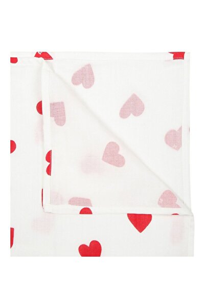 Tinybabyconcept Multi-Purpose Muslin Blanket 80X90Cm Heart Patterned Newborn Swaddle and Baby Kids Blanket