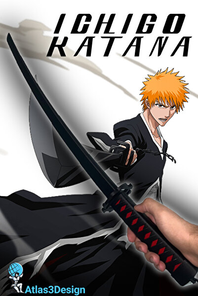 Atlas3Design Katlanabilir Katana | Kurosaki İchigo Zanpakutou (BANKAİ) Bleach | 90 CM