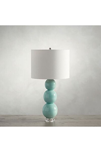 ARONA By Kalkan Class Ahşap Ayaklı Lake Cilalı Abajur, Masa Lambası