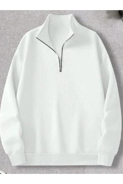 TEXTURA Half Zipper High Collar Unisex Sweatshirt