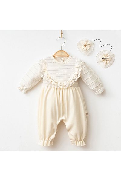 BEREKET BABY Baby Girl Romper Lace Long Sleeve Buckle Gift 3-12 Months Bereket Baby