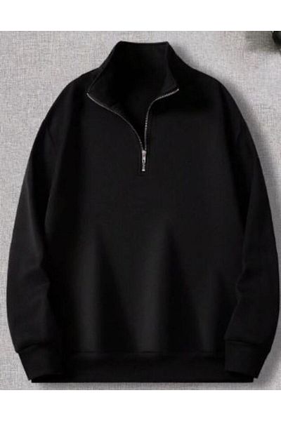 TEXTURA Half Zipper High Collar Unisex Sweatshirt