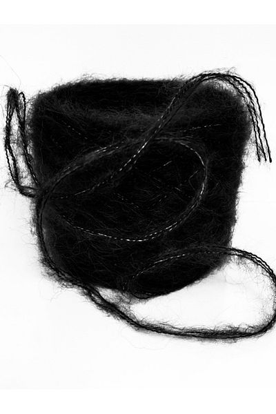 göçer Black Moherakrylic Plain Color Hand Knitting Lanyard Balls 100 Gr