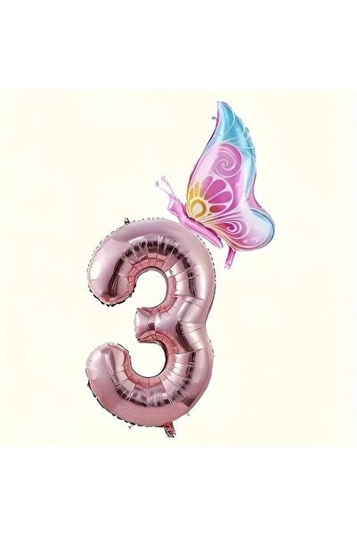 DÜVENCİ TİCARET SET BALON FOLIE CU NUMERE AUR ROZ FLUT