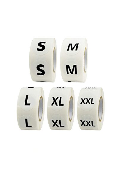 BGM TEKS Beyaz Renk Yapışkanlı Beden Etiketi ( S-m-l-xl-xxl) 5 Rulo