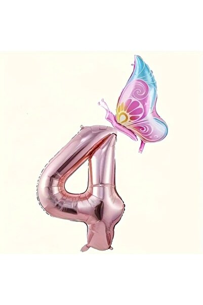 DÜVENCİ TİCARET KELEBEKL ROSE GOLDİ RAKAM FOLYO BALON SET