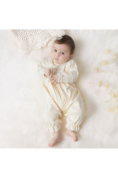 BEREKET BABY Baby Girl Romper Lace Long Sleeve Buckle Gift 3-12 Months Bereket Baby