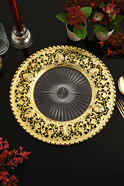 TR Turan Collection MEŞE 6-комплектний набір підставки під чашки, золотий кол...
