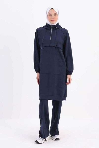 ALLDAY Indigo-Front Robe Double Sweat Tunic