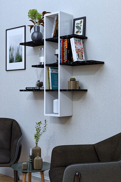 moka park avm 10 Compartments 3 Shelves Wall Mounted Decorative Multi-Purpose Shelf Bookcase