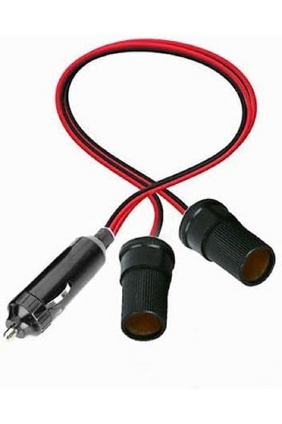 Derwell Araç Çakmaklık Splitter 1 Erkek 2 Dişi Çakmak Uzatma 12v-24v 2'Li Çak...
