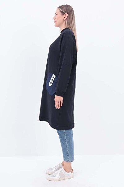 ALLDAY Lacivert-Aksesuar Cepli Sweat Tunik