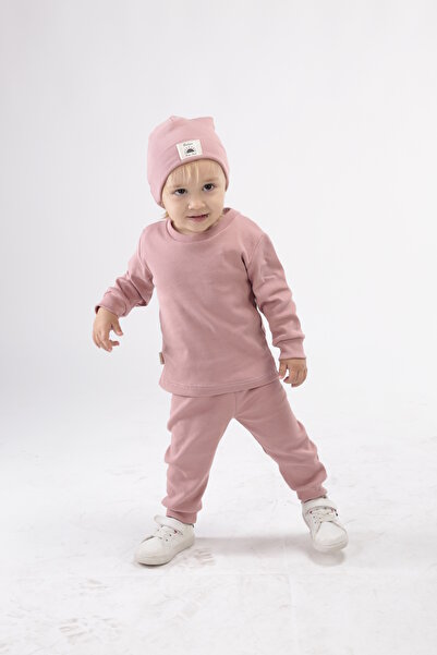 BABYSİ KİDS CLUB Corded Cotton Beret 3 Piece Set Baby and Children's Clothing