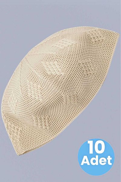 Trenderrs Συσκευασία 10 υφαντών πλεκτών μοτίβων Skullcap καλής ποιότητας Σκληρό κάλυμμα προσευχής