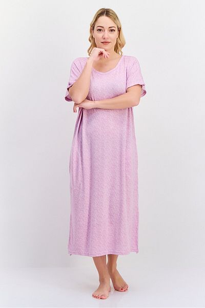 Christian Siriano Women Textured Short Sleeve Sleepwear Dress, Light Purple