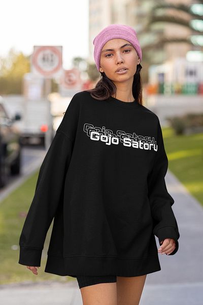 SEVBANO Gojo Satoru Printed Unisex Oversize Anime Character Sweatshirt