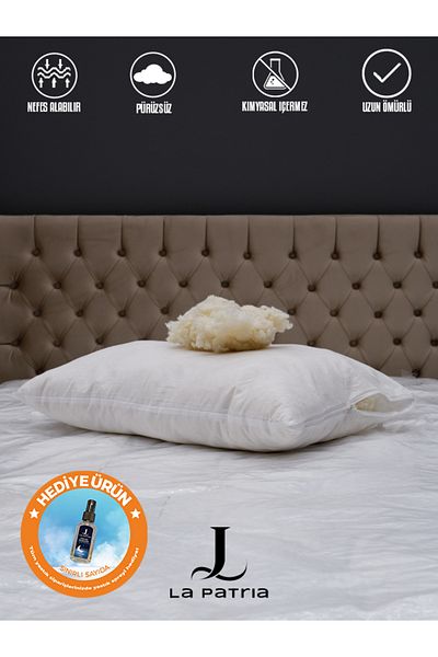 LaPatria 50X70 cm 100% Merino Beads Lamb Wool Filled Pillow - 1000 Grams