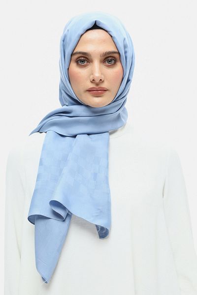 Setrms Şal cu model de tablă ALBASTRĂ 251903036