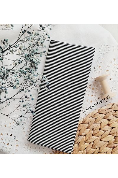 ilmekhobievi Poplin Fabric Striped Black Color 100% Cotton 50×170cm (1Prç)