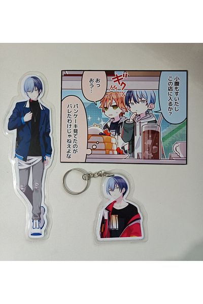 nihonwosekai Hatsune Miku Pjsekai Πολύχρωμο Anime Σετ σελιδοδεικτών με μπρελόκ με επικάλυψη πλαστικοποίησης PVC