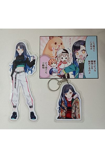 nihonwosekai Hatsune Miku Pjsekai Πολύχρωμο Anime Σετ σελιδοδεικτών με μπρελόκ με επικάλυψη πλαστικοποίησης PVC