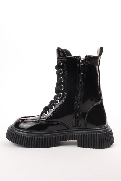 Rıdvan Çelik Girl's Thick Sole Cold-Proof Lace-Up and Zippered Boots