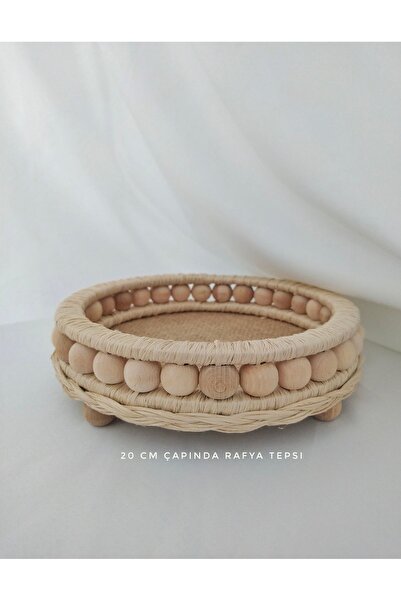 afralya home Hasır El Yapımı Tepsi-sepet Çok Amaçlı Hasır Sunumluk Hasır Saks...
