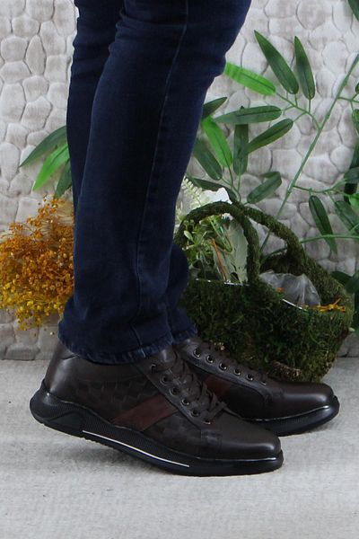 Mehmet Mete 9055 Napa Comfortable Rubber Sole Γνήσια ανδρικά παπούτσια από γνήσιο δέρμα