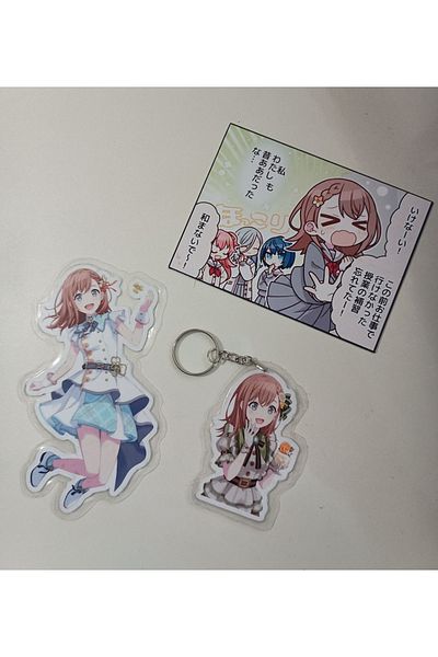 nihonwosekai Hatsune Miku Pjsekai Πολύχρωμο Anime Σετ σελιδοδεικτών με μπρελόκ με επικάλυψη πλαστικοποίησης PVC